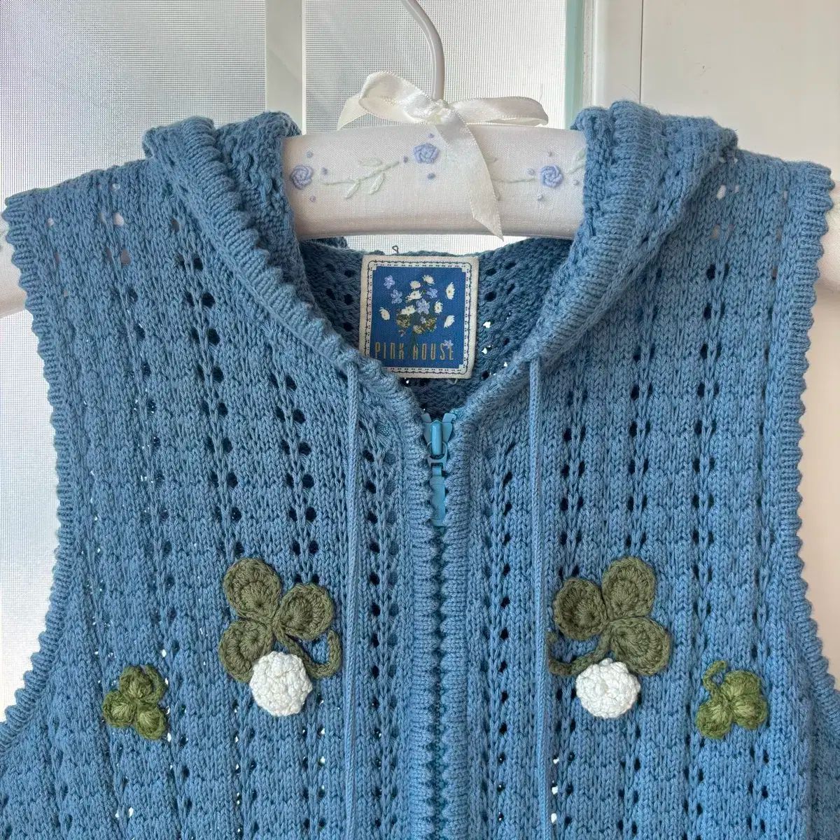 leinwande ベスト ジレ Mix Yarn Crochet Vest ベスト ジレ Mix Yarn