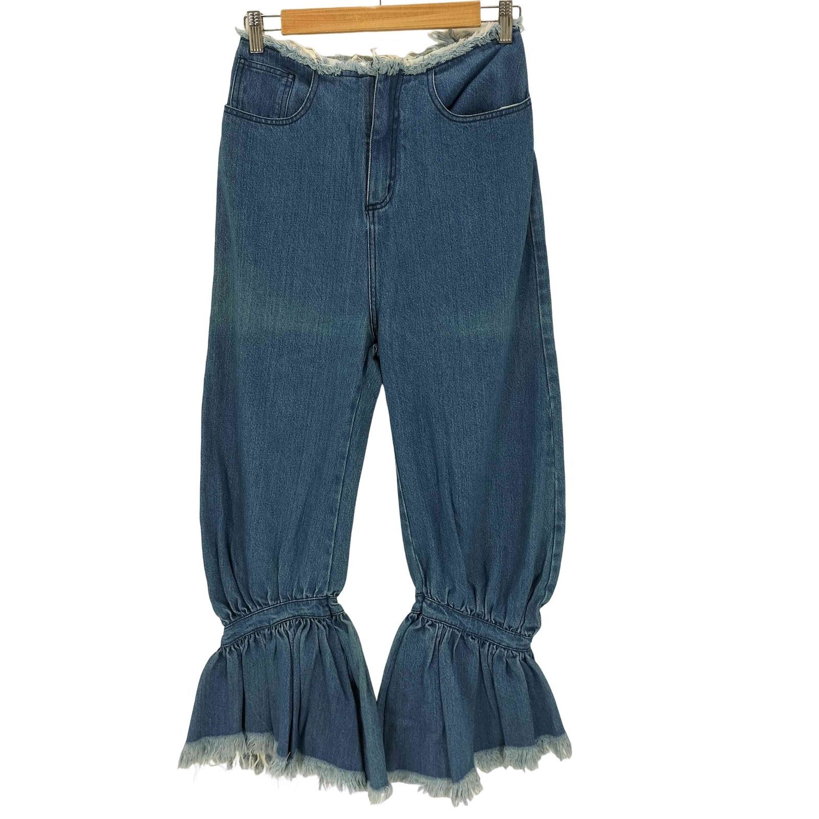 マルケスアルメイダ MARQUES ALMEIDA 裾リボンハイウエストデニム  