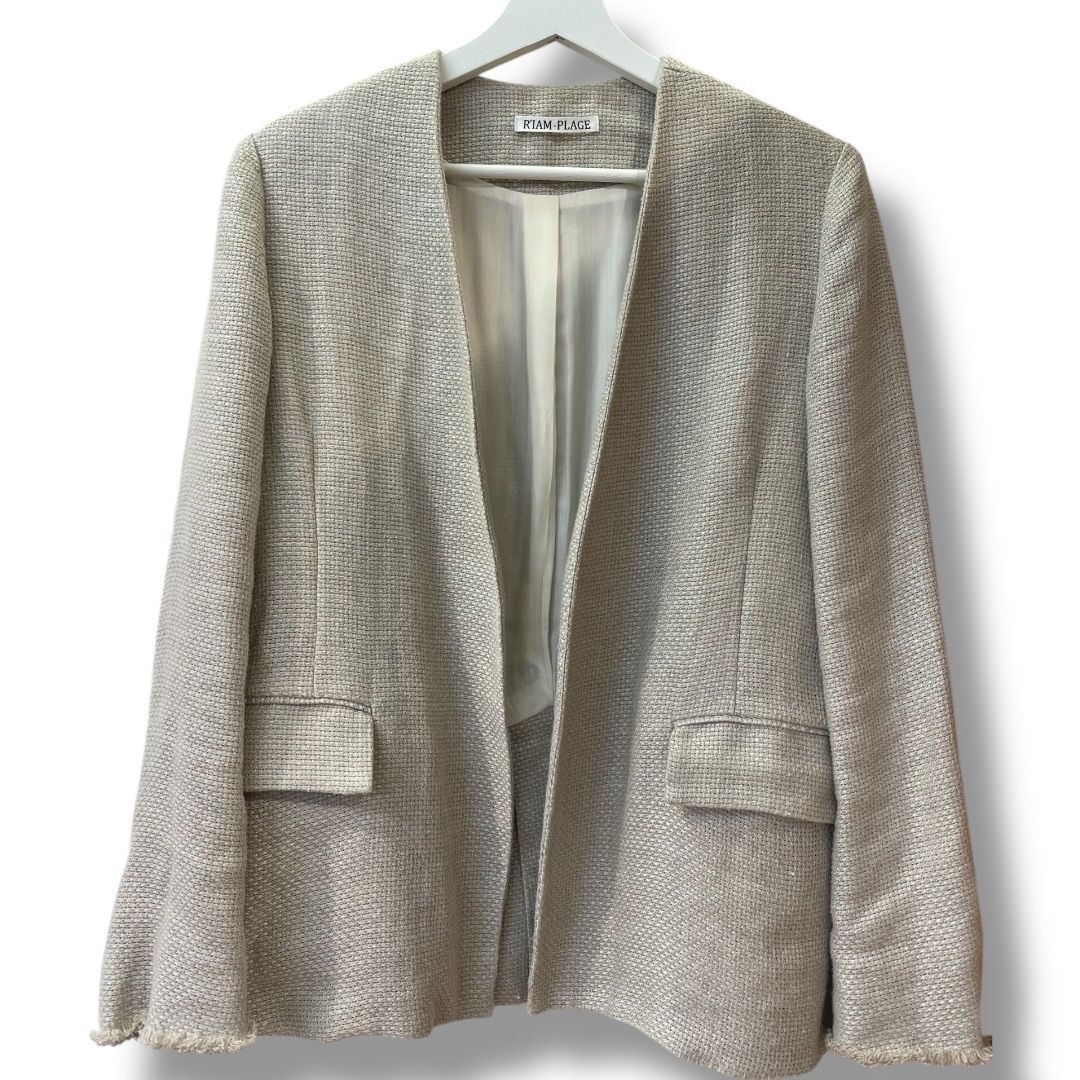 プラージュ RIAM-PLAGE ノーカラージャケット 36 R'IAM シェイプノー
