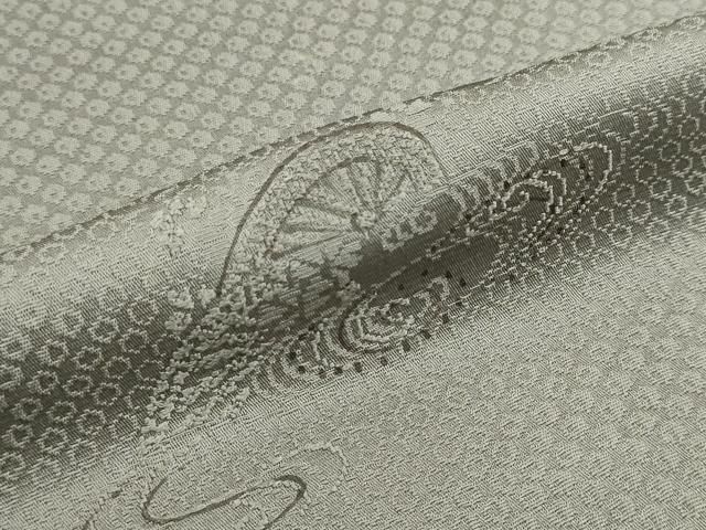 平和屋着物○上質なお召 越後綾織 市松綾織 証紙付き 正絹 逸品 CAAU1638yc