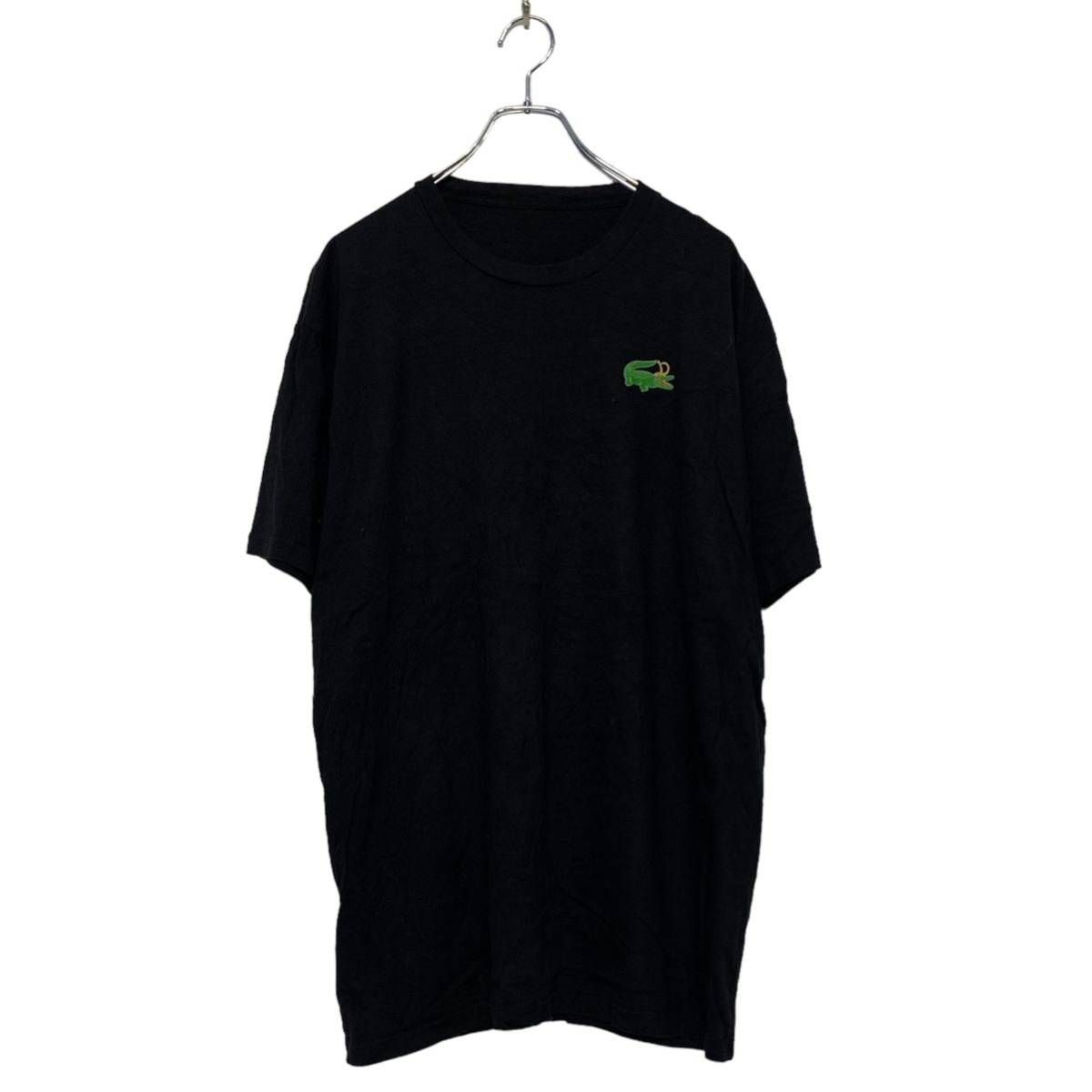 プリント Tシャツ XL~ ブラック グリーン ワニ クロコダイル シンプル