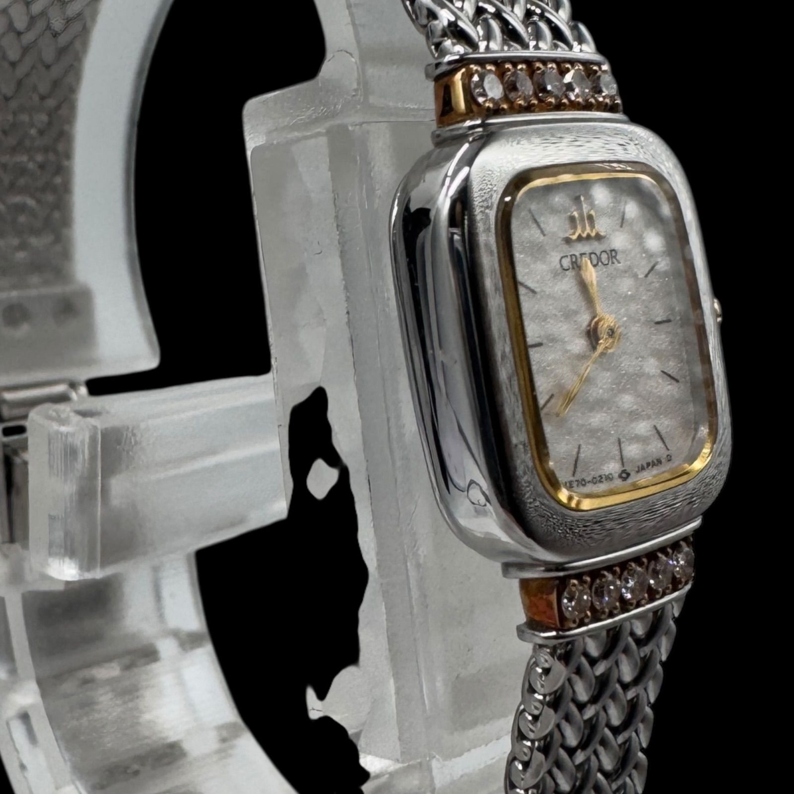 新品電池稼働 美品 SEIKO CREDOR セイコー クレドール 18KT SS ダイヤ