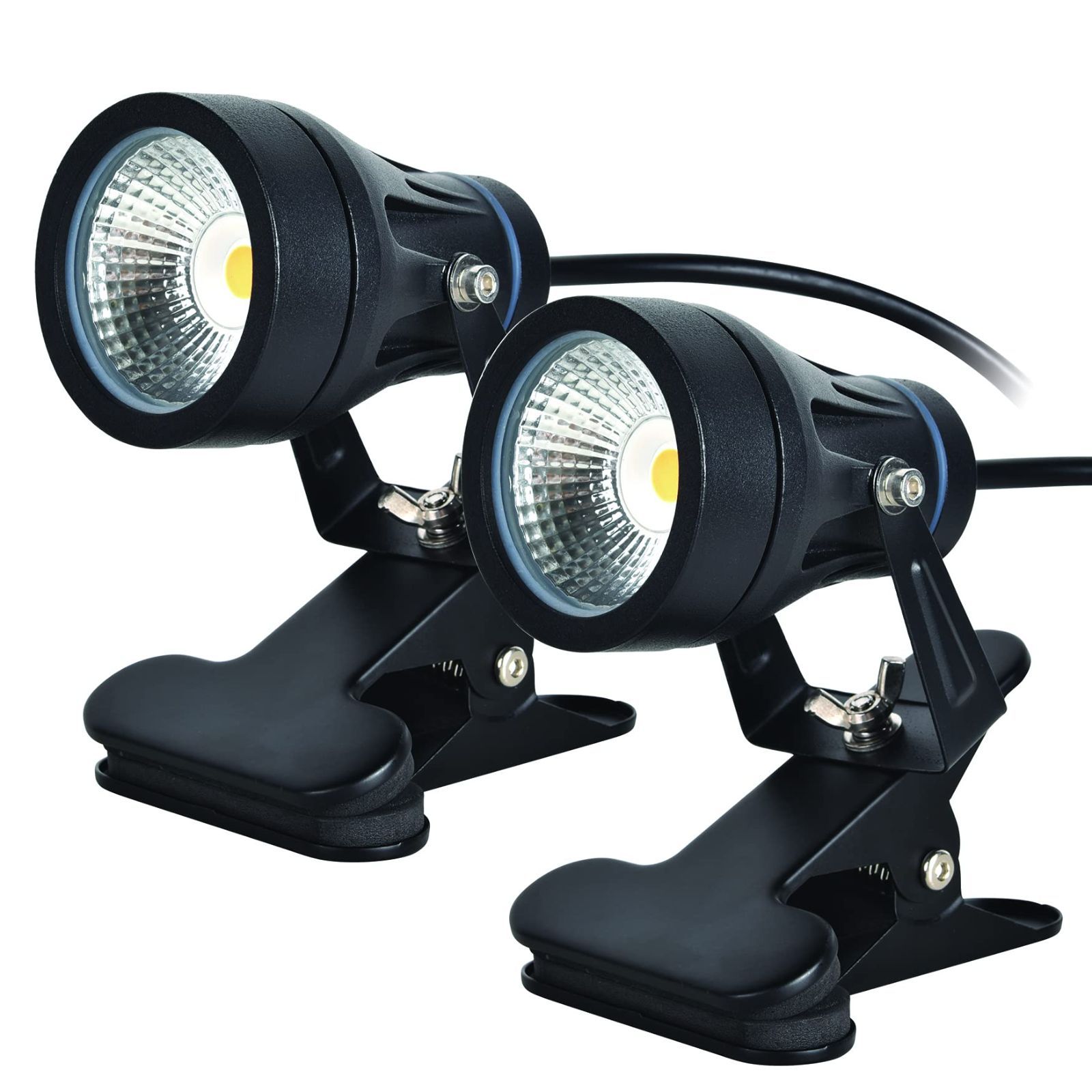 Color スイッチなし-白色-2個セット okalumi 防水 LED クリップライト スポットライト 屋外 白色 6000K 7W 小型 看板照明 屋外 屋内兼用 led器具 店舗用 防雨 延長コード3m 看板用ライト 店頭看板 水槽灯 作業用ライト 六角