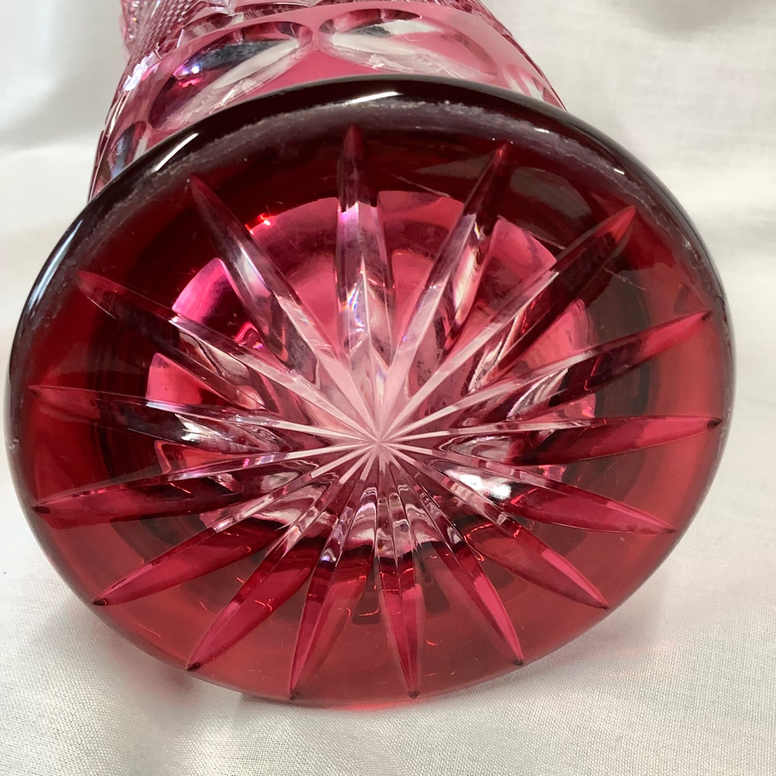 NACHTMANN ナハトマン 切子 花瓶 フラワーベース 赤色 高さ30㎝ C703