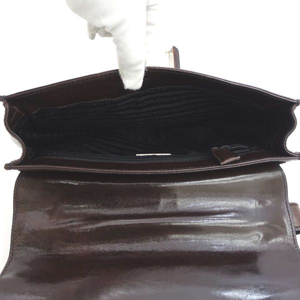 PRADA / プラダ □ハンドバッグ カーフ ブラウン バッグ プッシュ