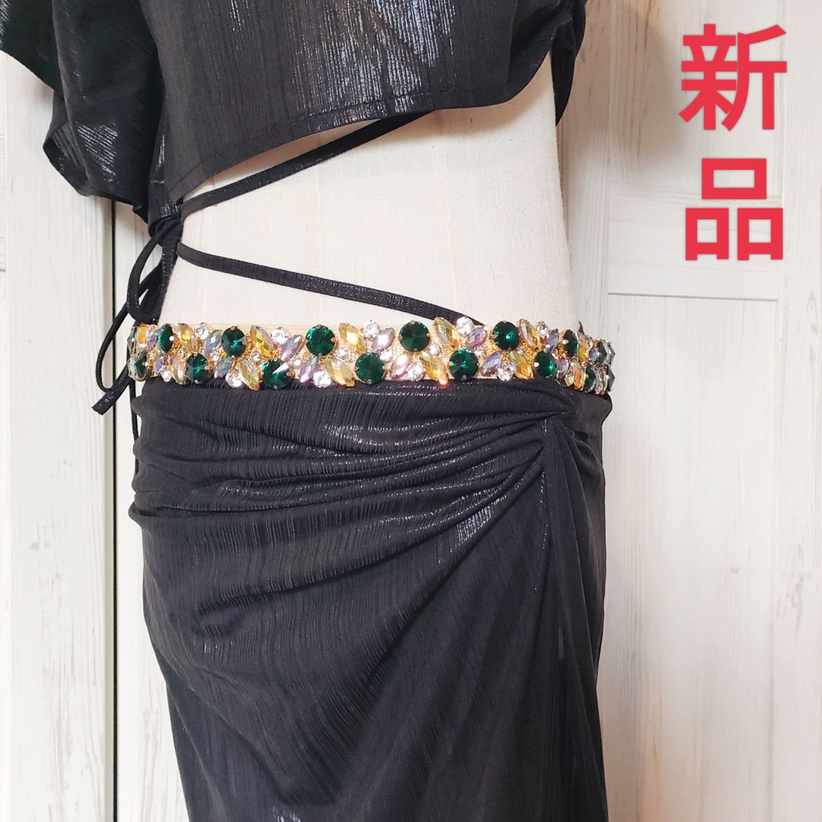 ☆新品☆宝石オーロララインストーンベルト ベリーダンス 社交