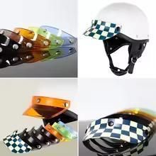オーシャンビートルバイザー　チェック バイザー 汎用 ツバ チェック柄 ヘルメット用 レトロ