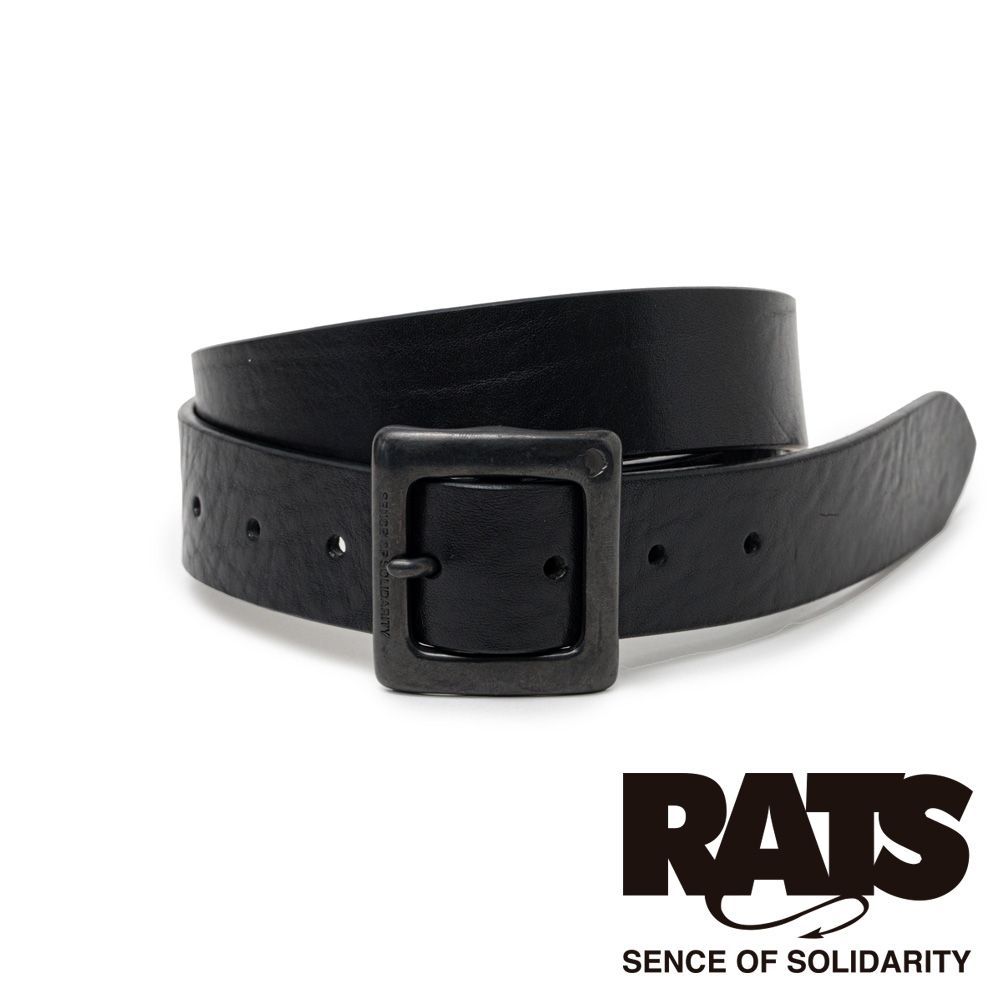 RATS|ラッツ LEATHER BELT - BLACK × BLACK | レザーベルト | 25 RA-0214 メンズ
