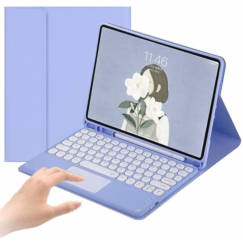 【在庫限り】Fire HD 10 キーボード ケース Fire HD 10 u0026 10 Plus 2023/2021 第13世代/第11世代 専用保護カバー タッチパッド キーボード 付き 全面保護丸型キー ペンシル収納 可愛い 充電式 マグネッ ケース