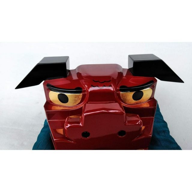 置物 獅子頭 祭り 木製 漆塗り 越前漆器