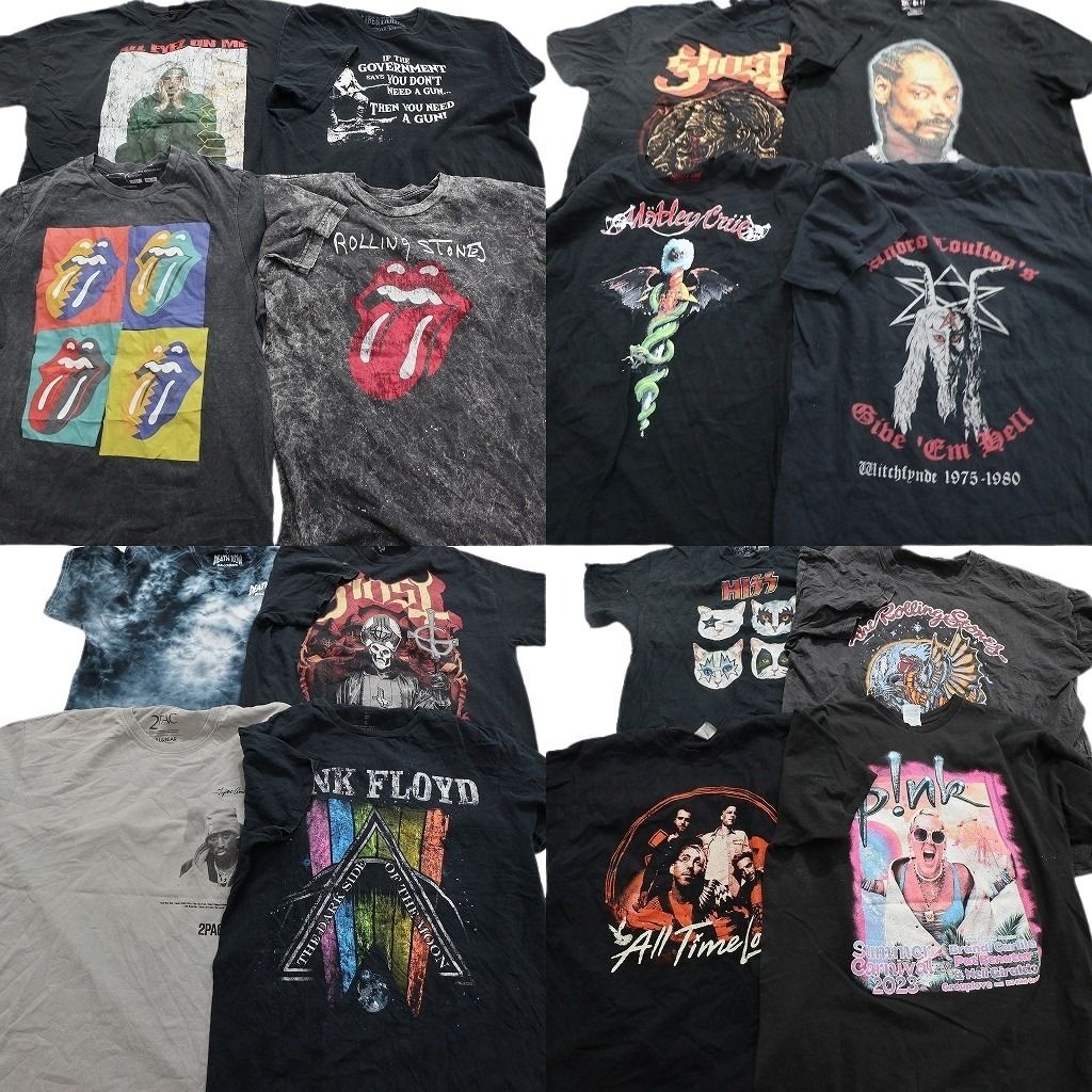 古着卸 まとめ売り 音楽・バンド 半袖Tシャツ 16枚セット (メンズ L