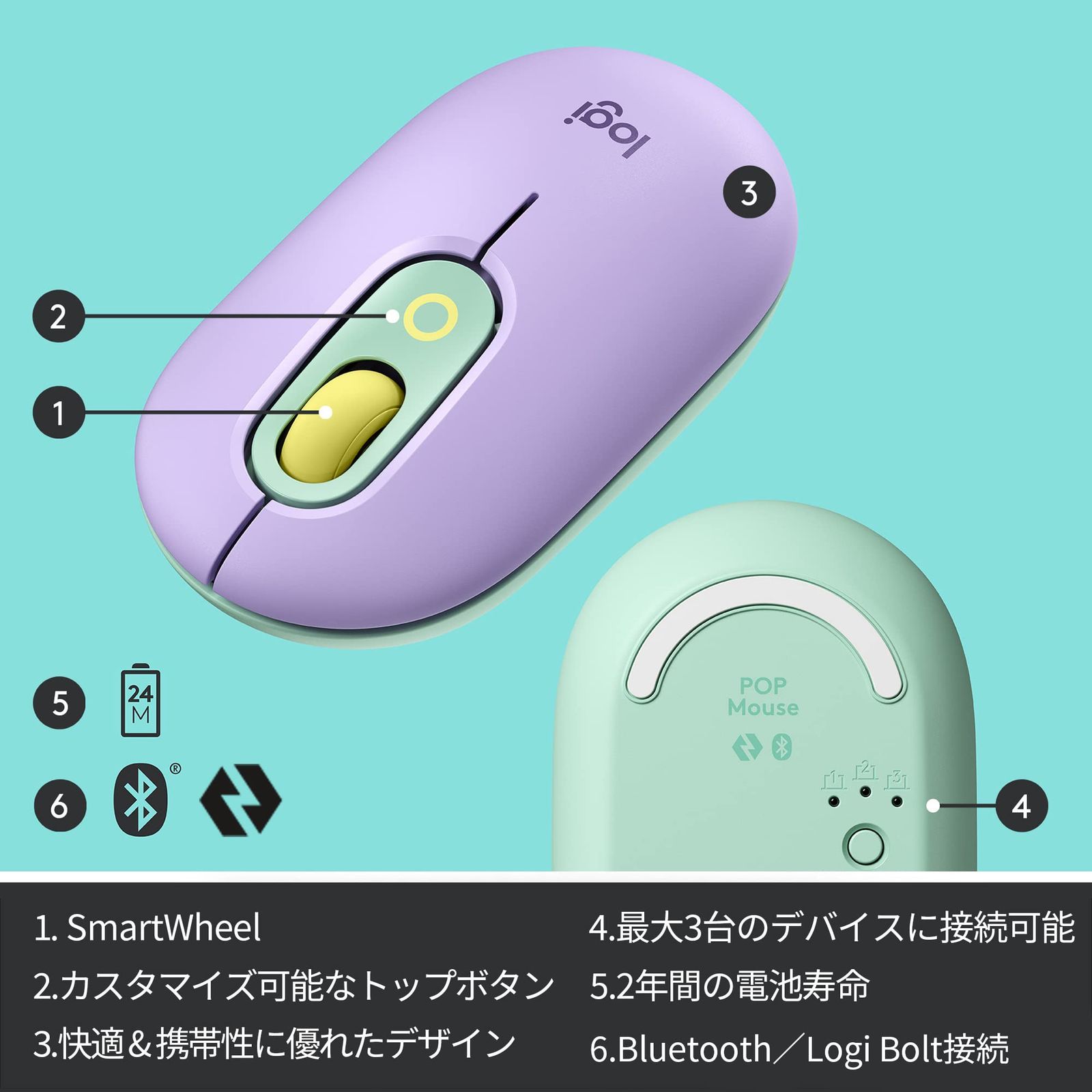 【新着商品】Logicool(ロジクール) POP MOUSE M370PL 静音 ワイヤレスマウス 無線 Bluetooth Logi Bolt Unifying非対応 左右対称 windows mac iPad Chrome OS Surface マウ 1 POP MOUSE M370PL マウスレビュー | てこエンジニアブログ