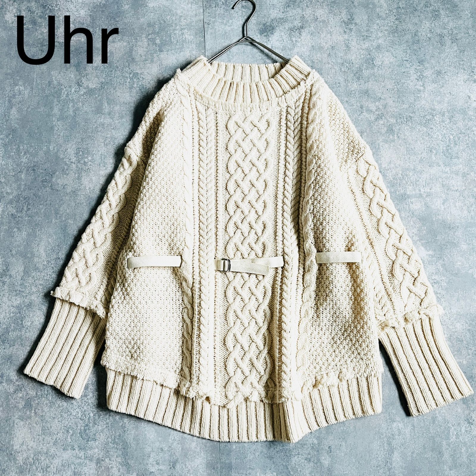 極美品】Uhr STUDIOUS別注 復刻ケーブルニット｜ファッション