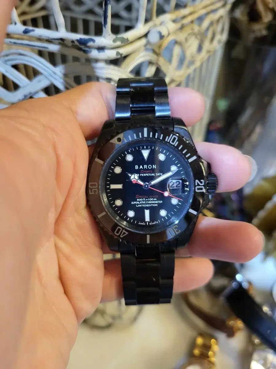 TECHNOS TSM402 ダイバー風 10気圧防水 デイト 黒 クォーツ TECHNOS 