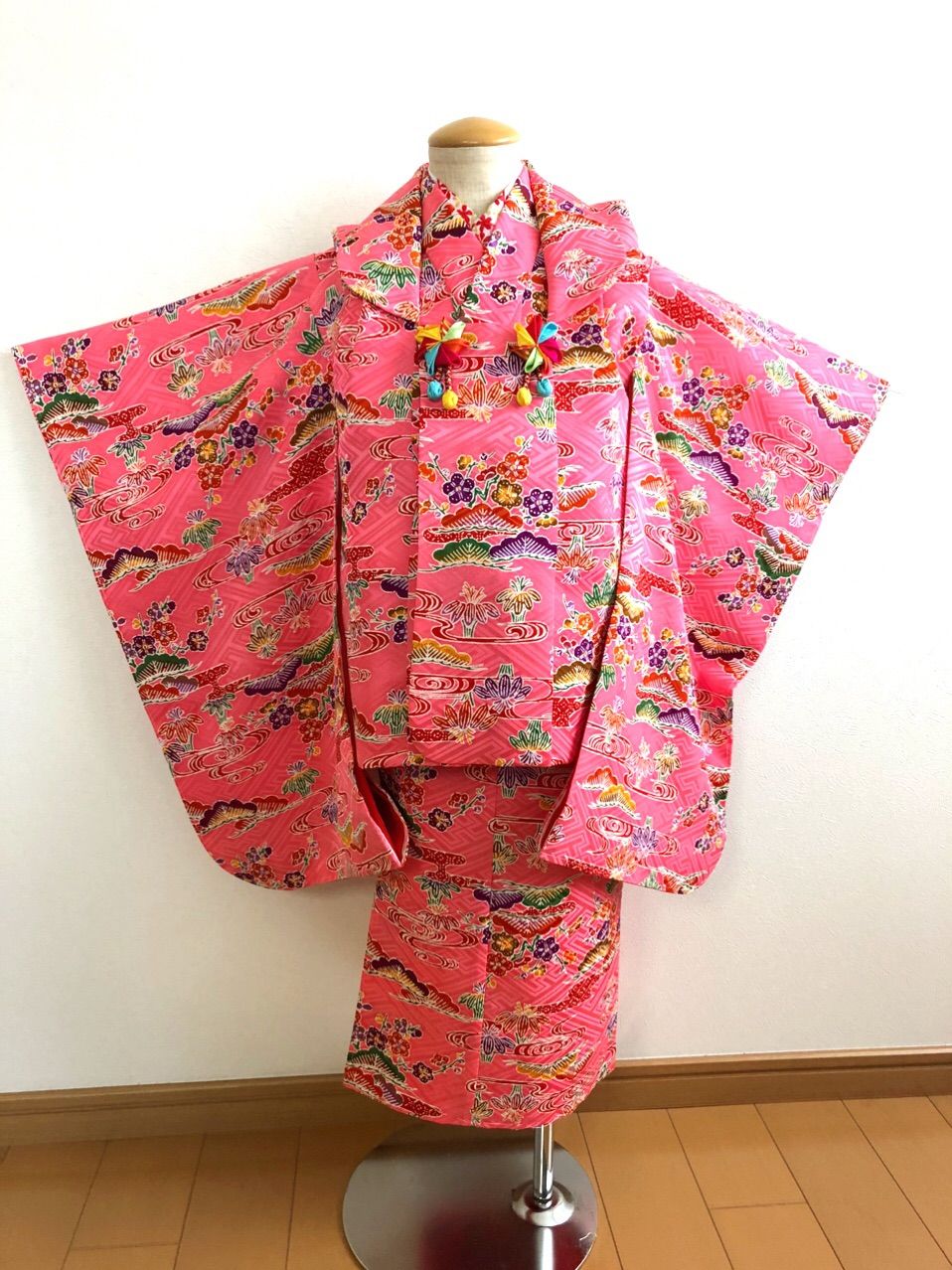 三歳女の子　七五三着物・被布　化繊