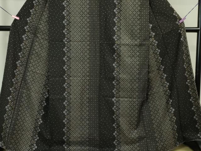 平和屋本店■極上　本場大島紬　7マルキ　花菱間道　健勝苑扱い　逸品　未使用　DZAA5341kh5 平和屋本店□極上 本場大島紬 7マルキ 花菱間道 健勝苑扱い 逸品 未