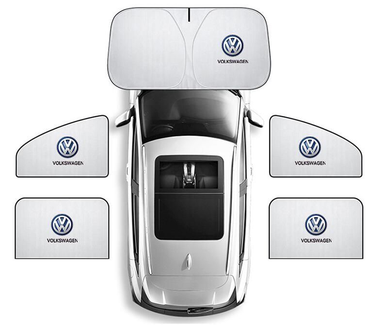 Volkswagen サンシェード 4枚セット 車用サンシェード フォルクスワーゲン VW ロゴ 5枚セット