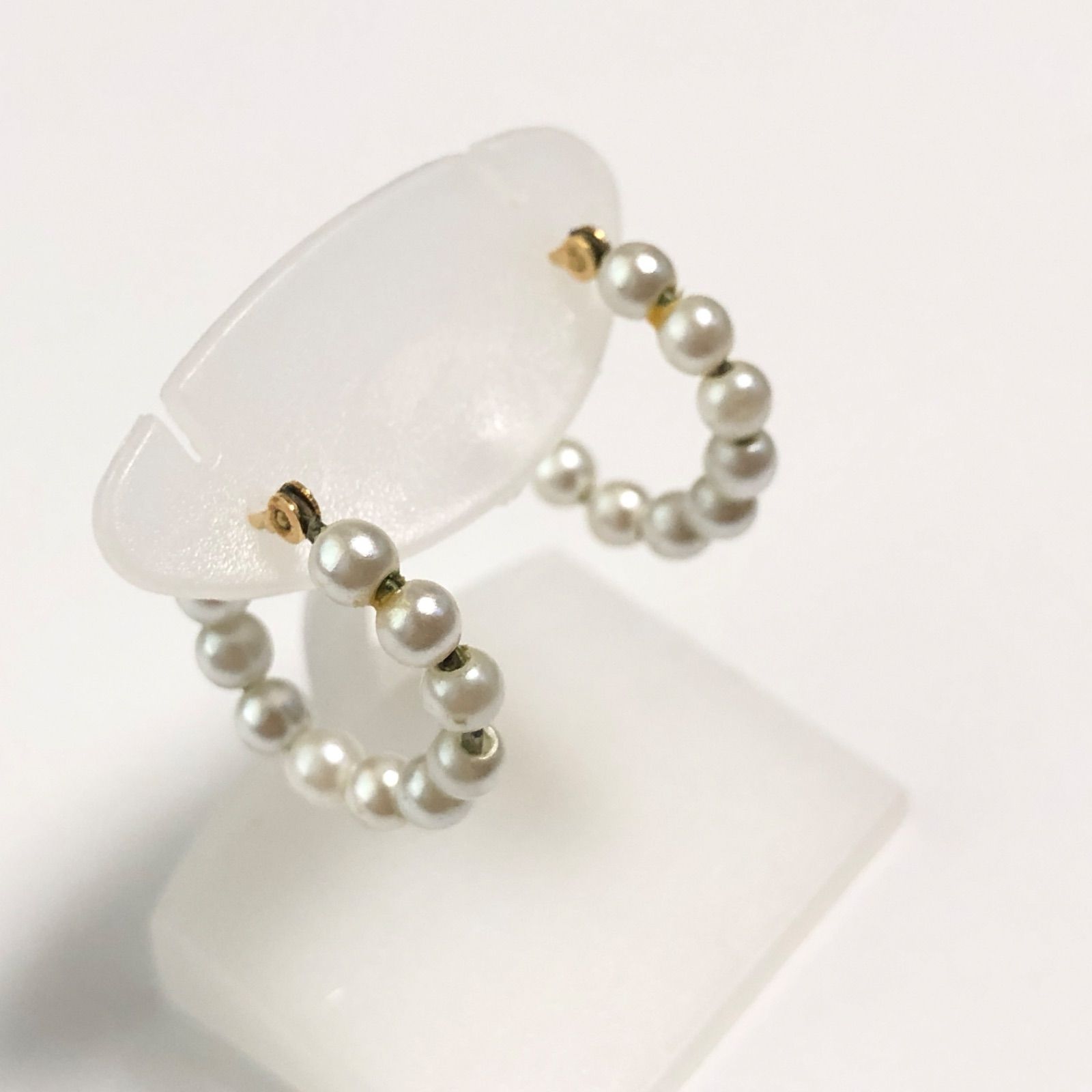 k18 ベビーパールフープピアス