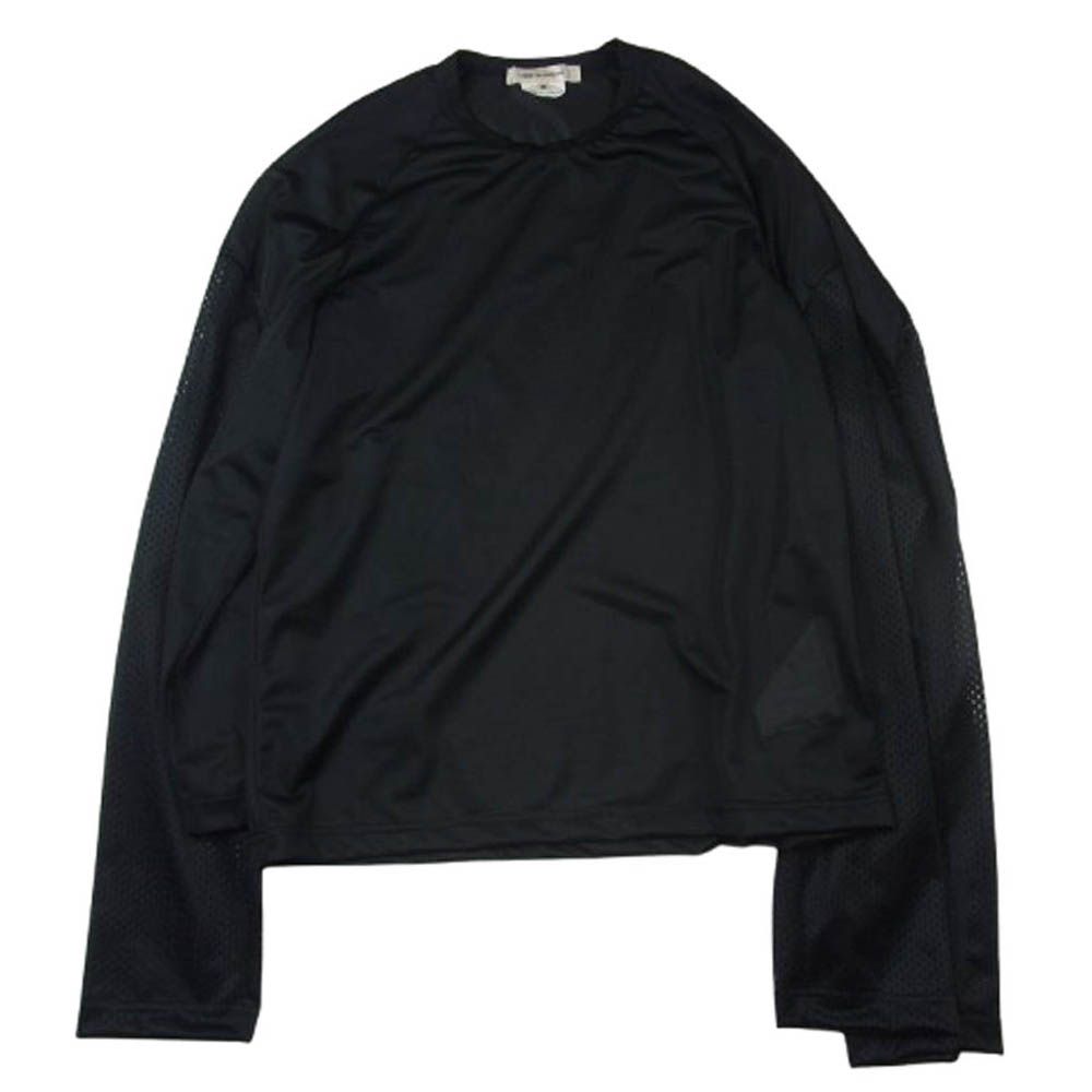 COMME des GARCONS コムデギャルソン AD2025 GO-T022 メッシュ切替 長袖 アームデザイン シースルー カットソー ブラック系 M