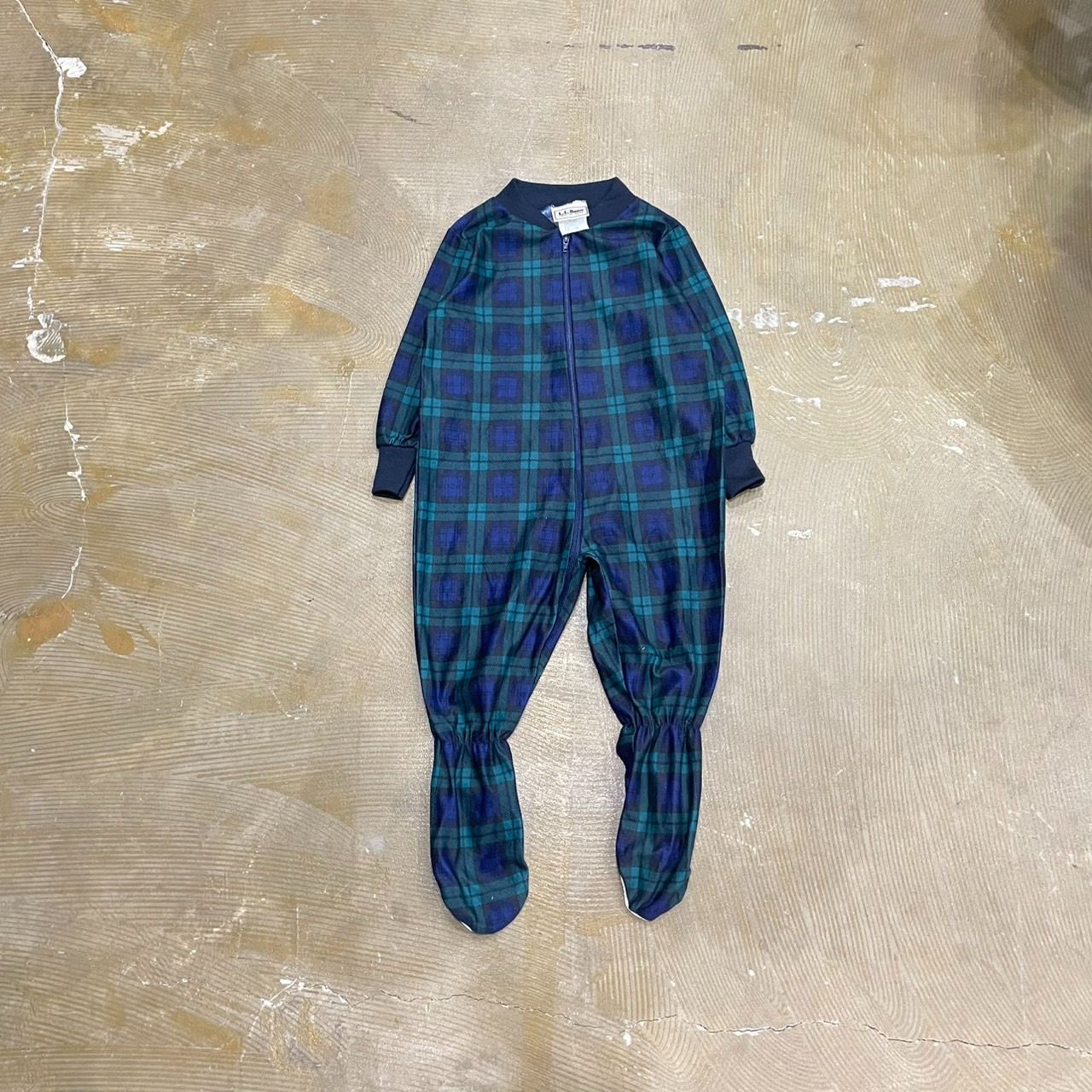 80s LL BEAN KIDS ALL IN ONE BLACK WATCH MADE IN USA UE-2303-003