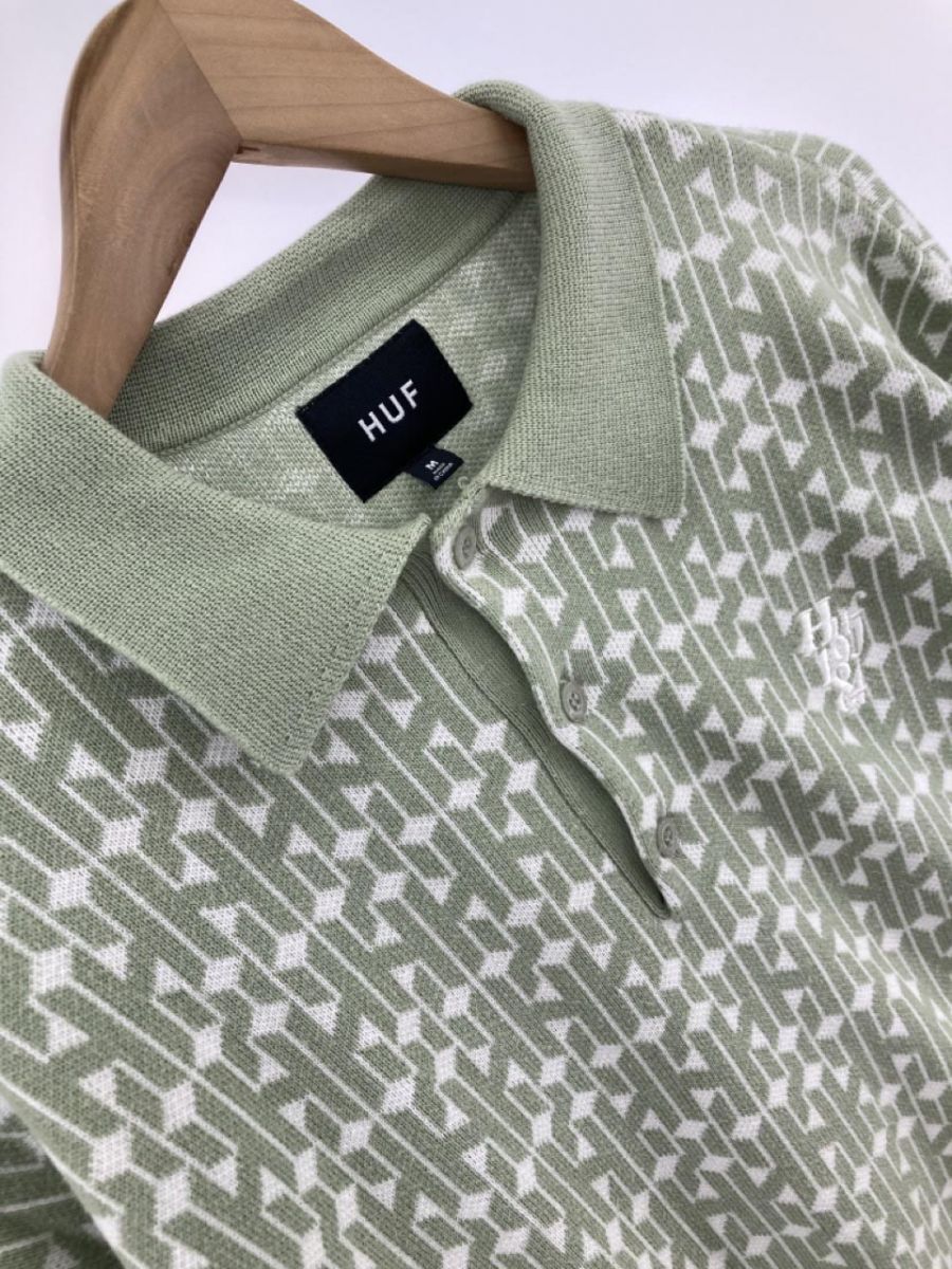 HUF ハフ 綿混 総柄 ニット セーター sizeM/薄緑 ◇□ メンズ - メルカリ