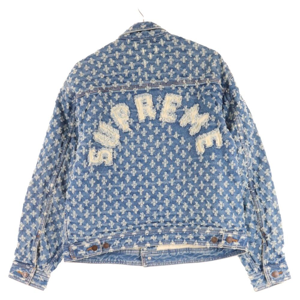 615センチ身幅SUPREME シュプリーム 20SS Hole Punch Denim Trucker Jacket ダメージ加工 ホールパンチデニムトラッカージャケット ブラウン