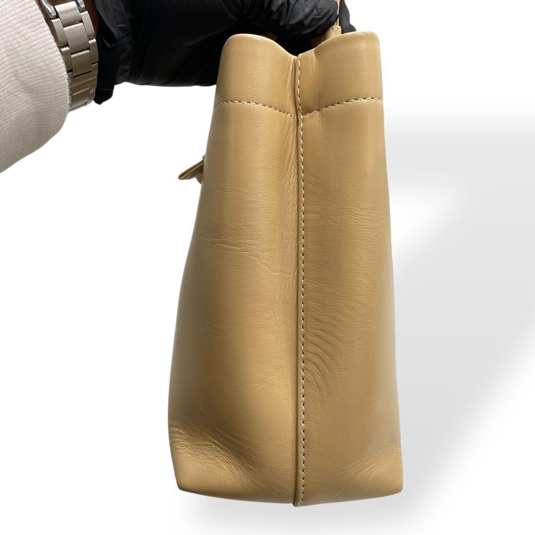 極美品 kitamura キタムラ ハンドバッグ ベージュ レザー｜Yahoo