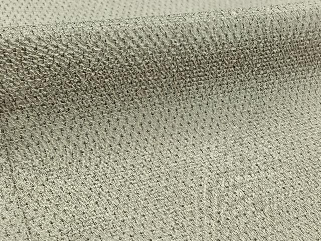 平和屋着物▽本塩沢 単衣 亀甲絣 唐草花文 正絹 逸品 未