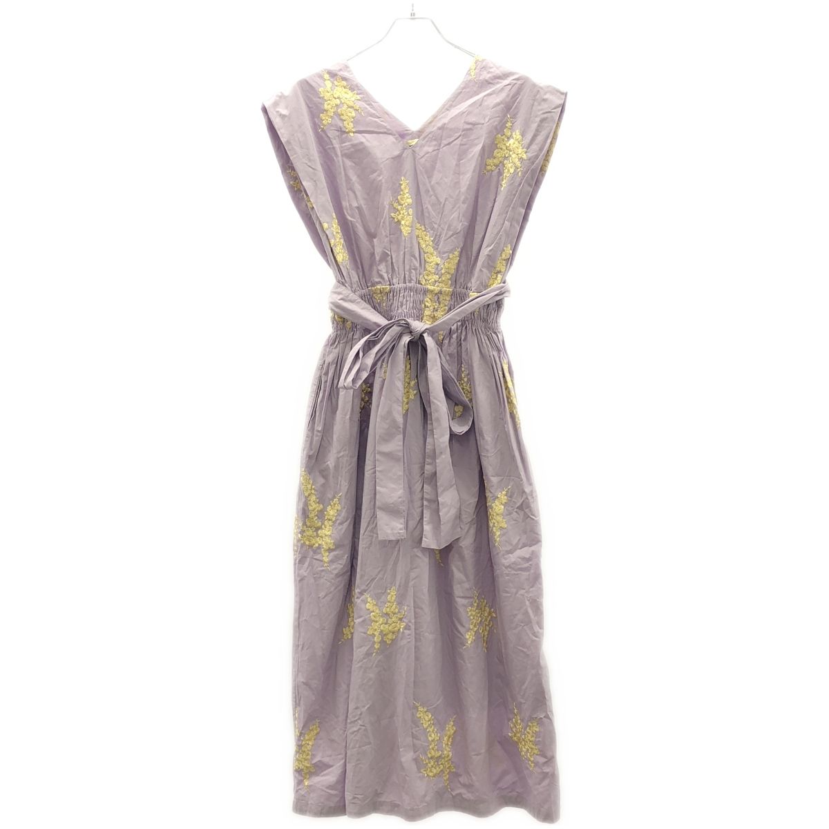 お値下げ!ヌキテパ Poplin Flower Emb V Neck Dress ne Quittez お値下げ!ヌキテパ Poplin Flower Emb V Neck Dress ne Quittez