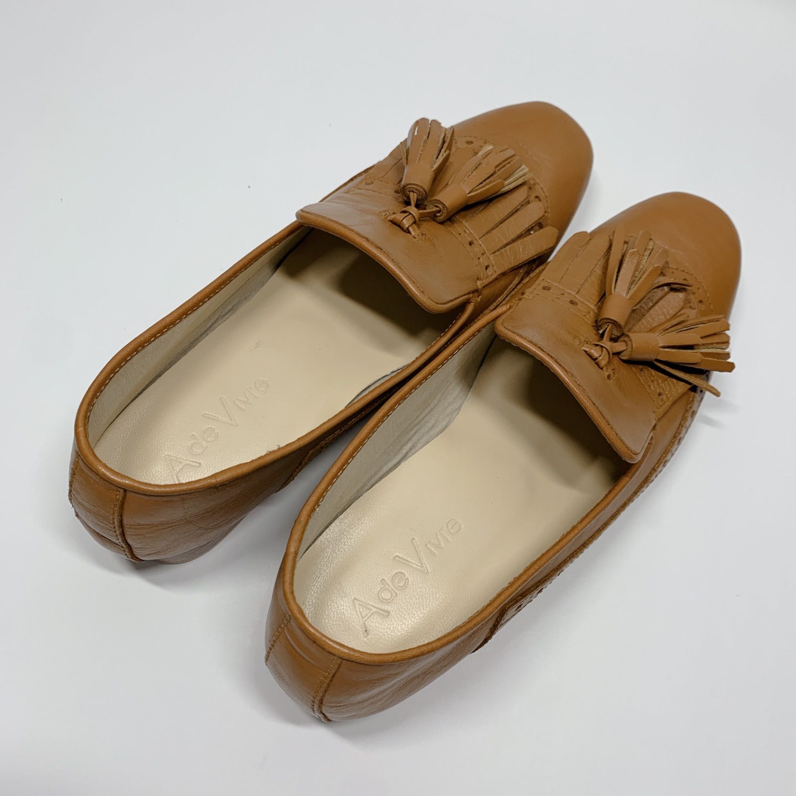 美品〇 Ade Vivre アドゥヴィーヴル タッセルローファー パンプス 