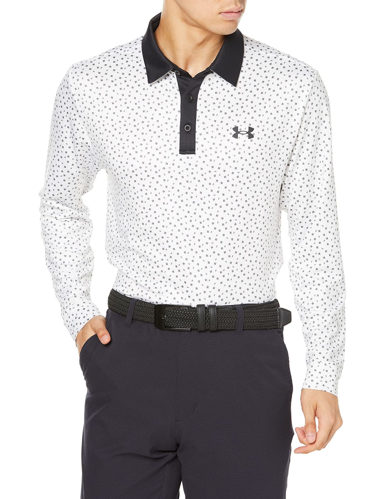 アンダーアーマー UA Playoff Long Sleeve Polo White | Black | Black M