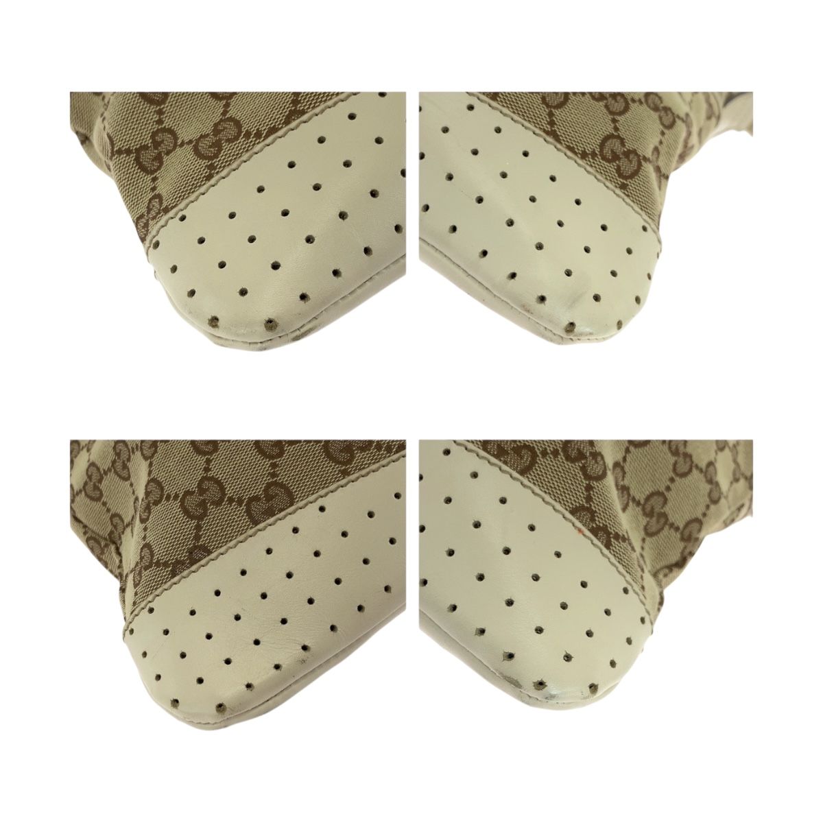 美品 GUCCI グッチ ベージュ アイボリー シルバー金具 GG