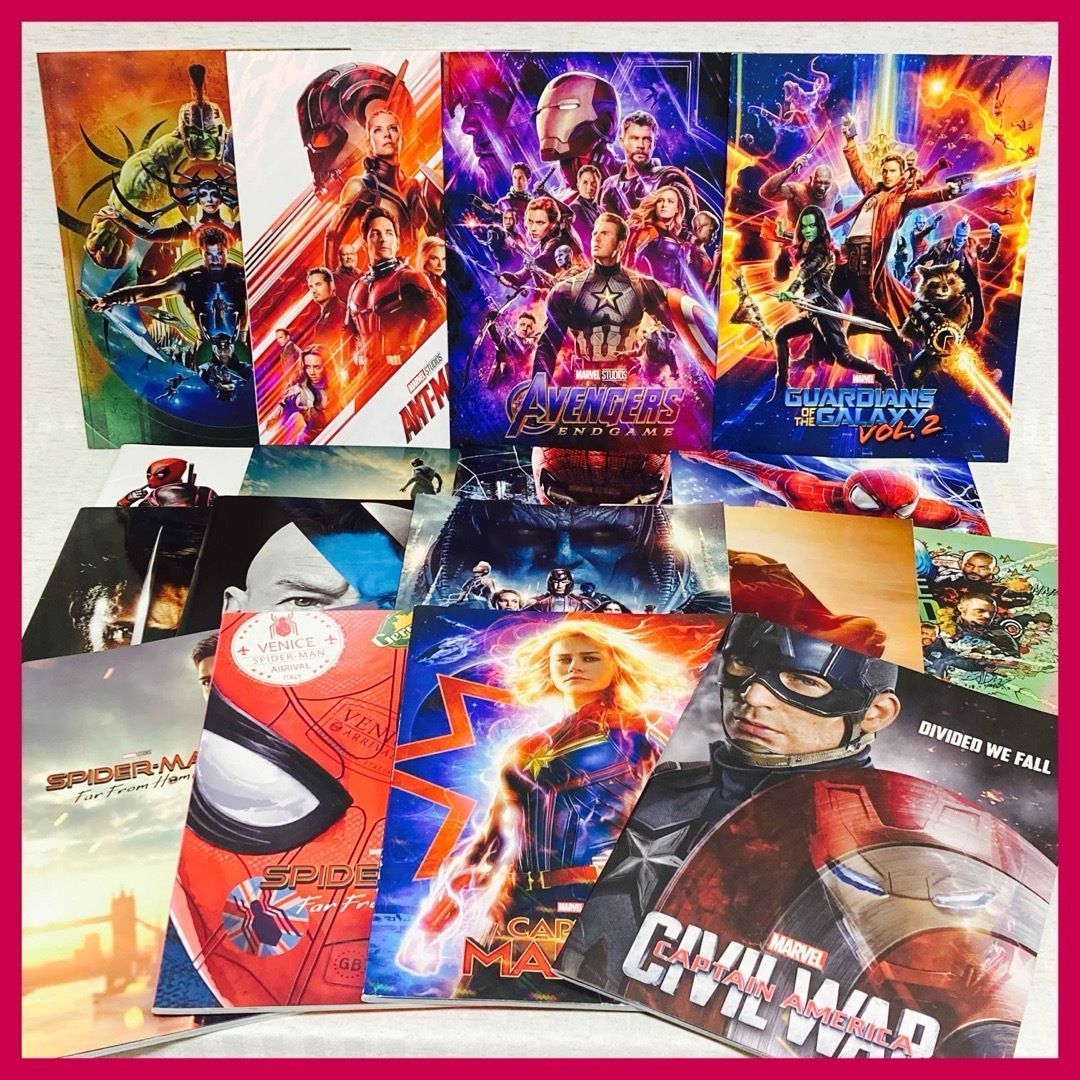 【パンフレット】17冊　marvel・MUC・DC 　まとめ売り　X-MEN　CAPTAIN MARVEL 　CAPTAIN AMERICA 　マイティ・ソー　ガーディアン　オブ・ギャラクシー　スパイダーマン　他 　　希少・レア　@FE_01_2