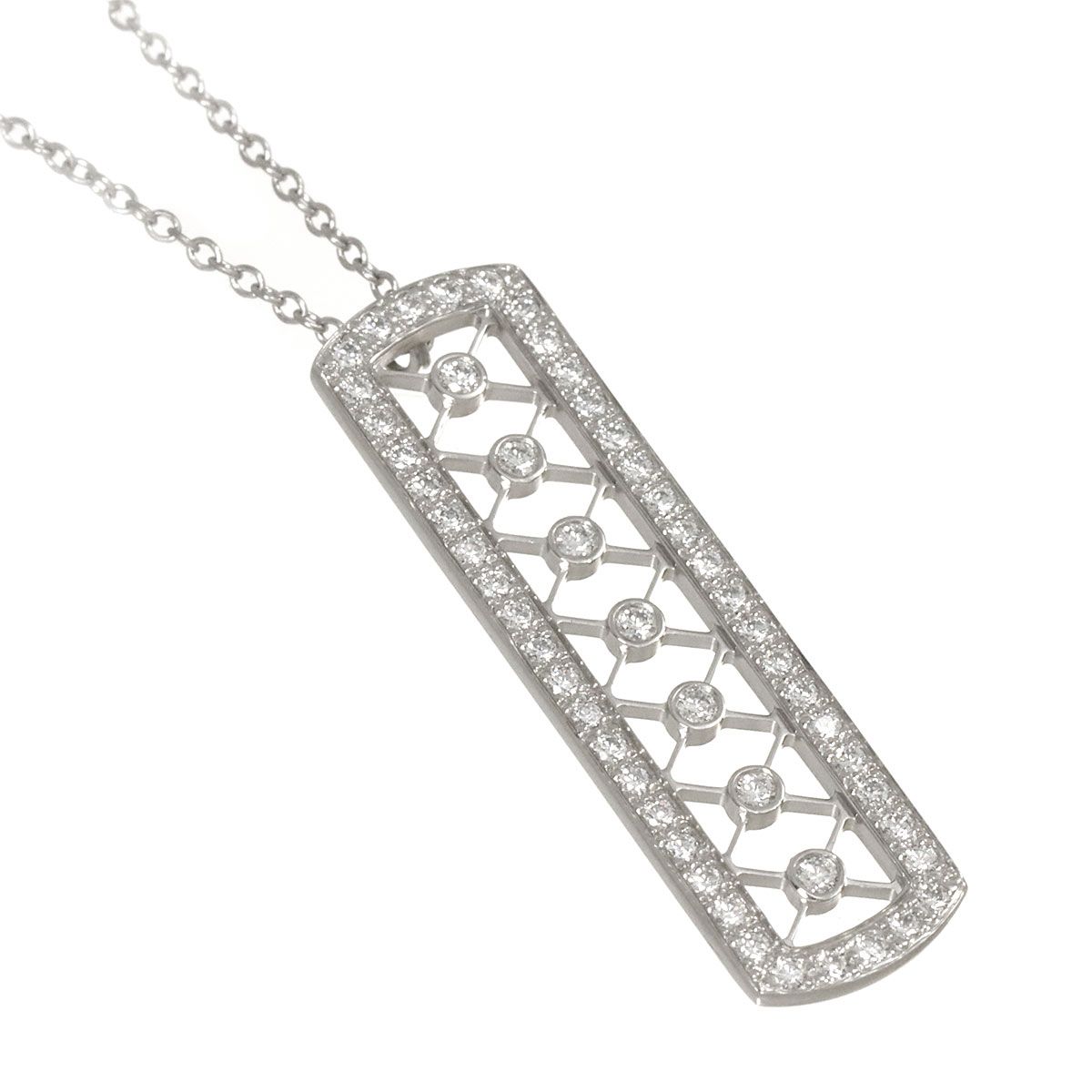 ティファニー TIFFANY&CO. ヴォアールバー ダイヤ ネックレス 40cm Pt  