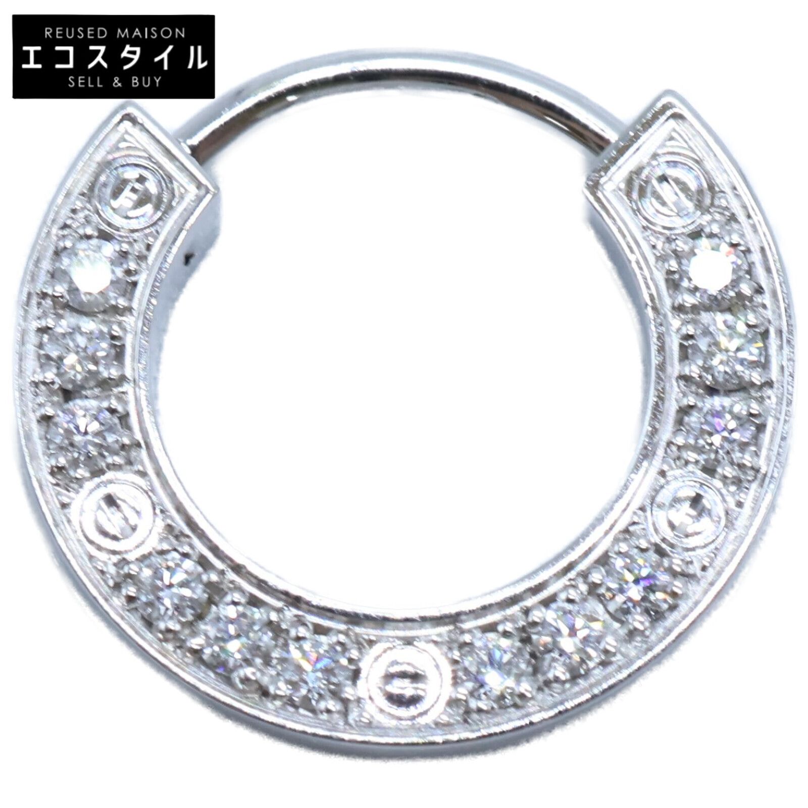 Cartier カルティエ 750WG 12Pパヴェダイヤモンド Love シングル イヤリング