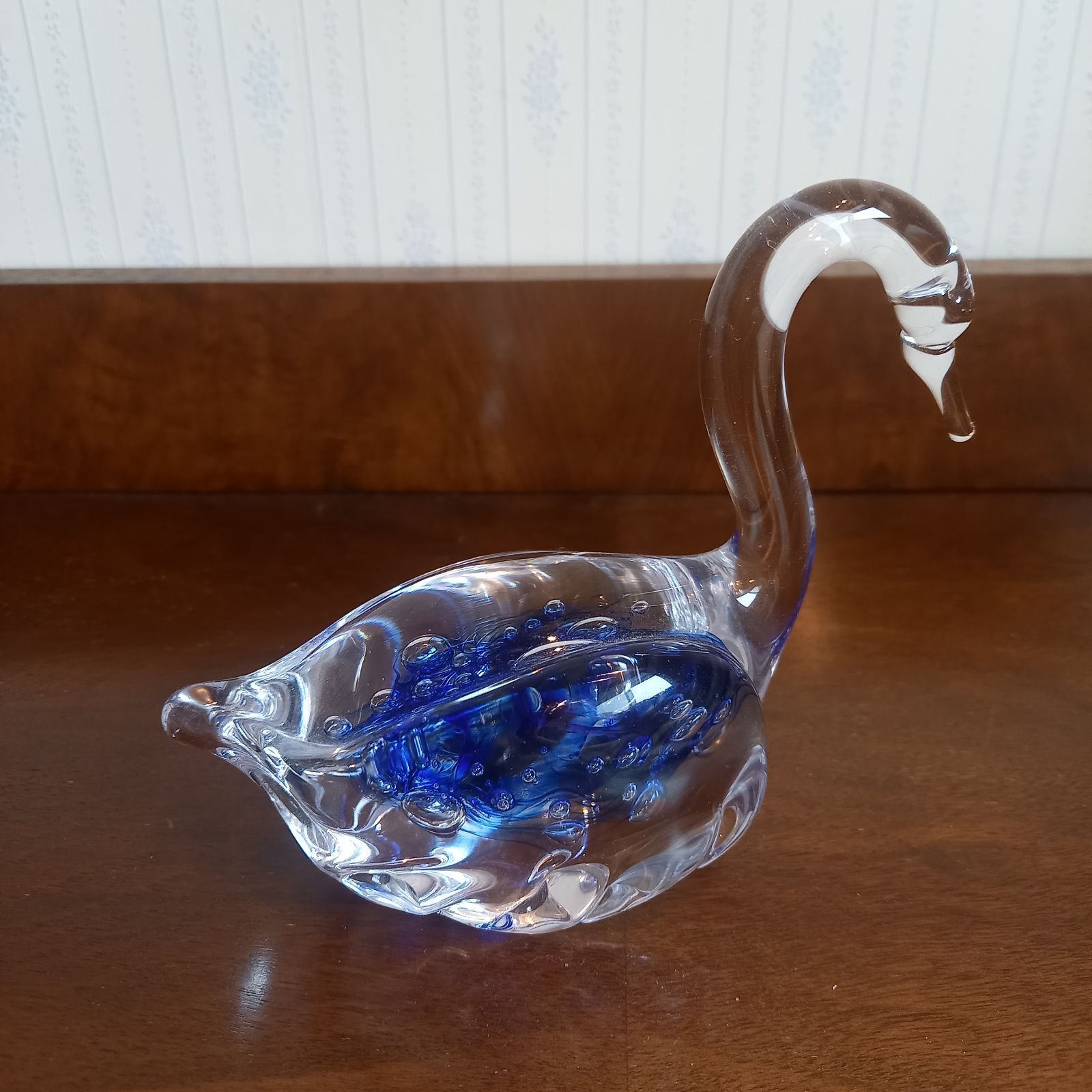 作家もの ガラスのスワン オブジェ