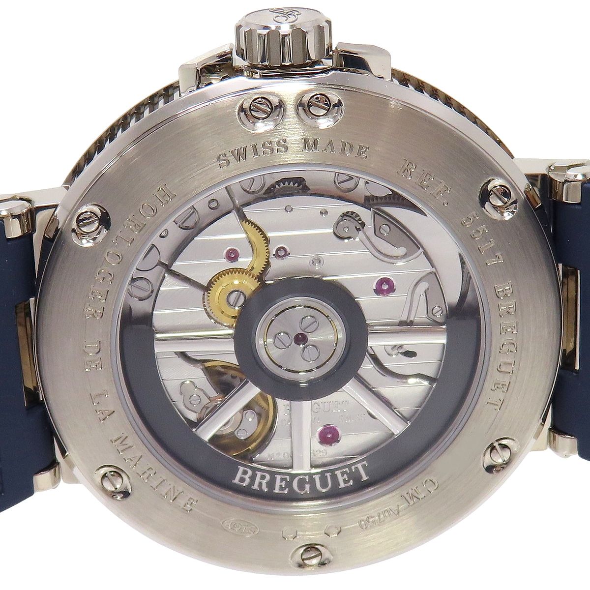 2022年保証書付】ブレゲ マリーン 5517 5517BB/Y2/5ZU WG/ラバー 自動  