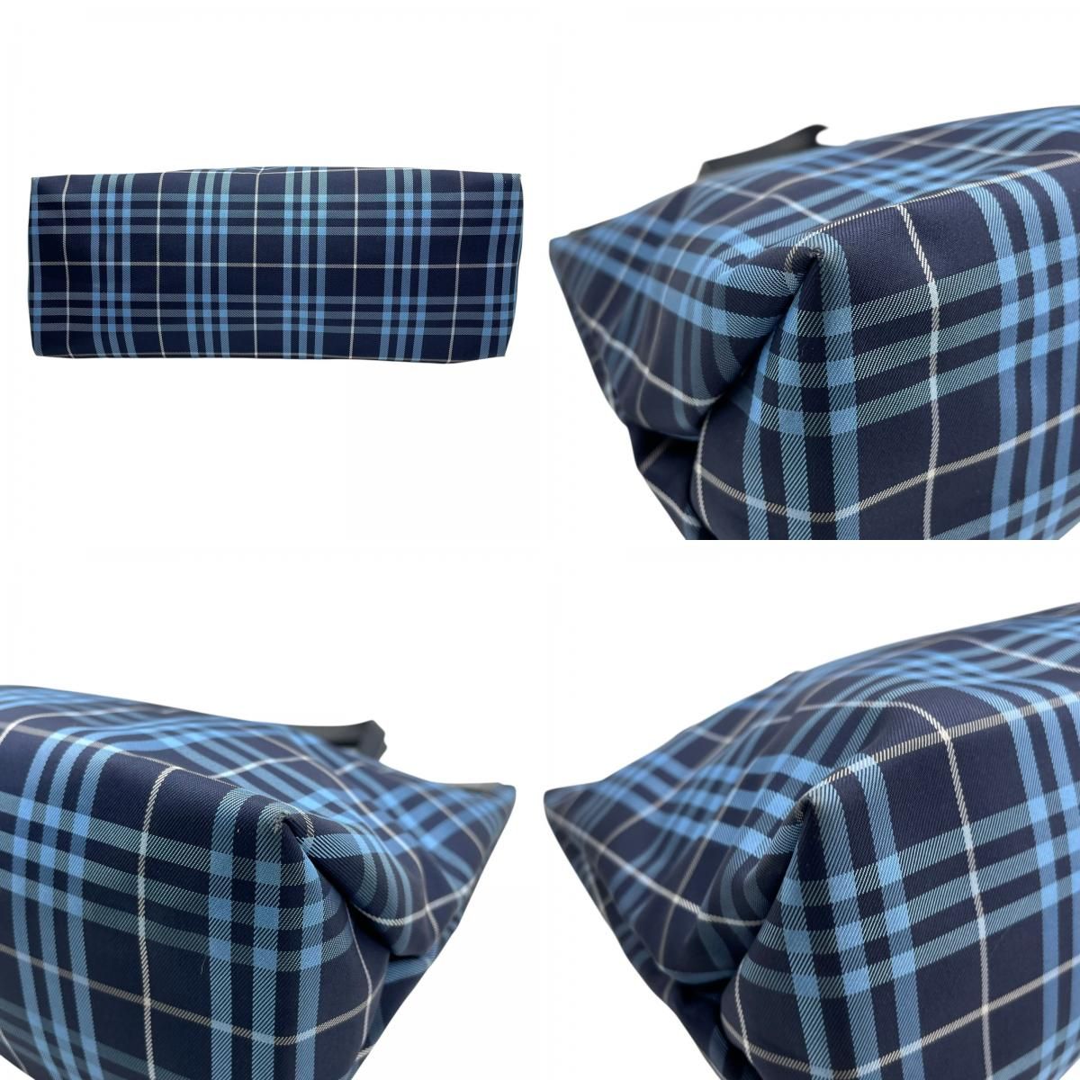 美品 BURBERRY バーバリー ノバチェック トートバッグ 青 ブルー