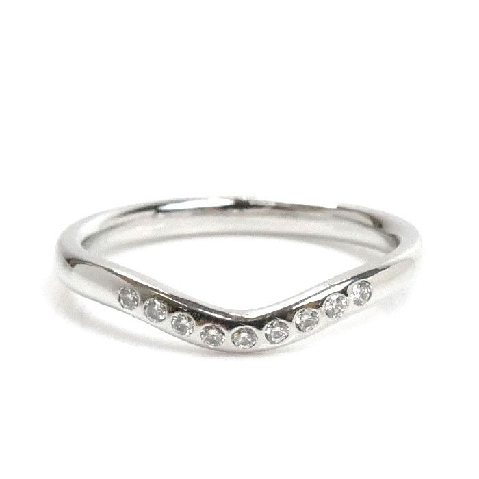 TIFFANY&Co. ティファニー Pt950プラチナ カーブドバンド 9P TIFFANY&Co. ティファニー Pt950プラチナ カーブドバンド 9P