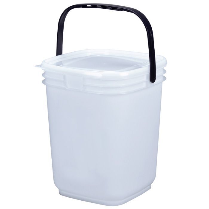 12個セット 伸和 SHINWA 密閉バケツ 蓋付き 25L 角型 防災 キャンプ 木炭 湿気 におい漏れない コマセバケツ角25 ナチュラル