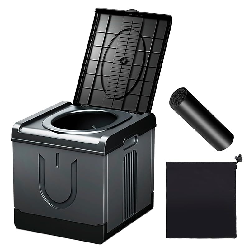 【新着商品】【防災士推奨】PYKES PEAK 簡易トイレ 携帯トイレ 防災グッズ 防災 災害用 非常用 排泄袋12枚付 ?折りたたみ ブラック