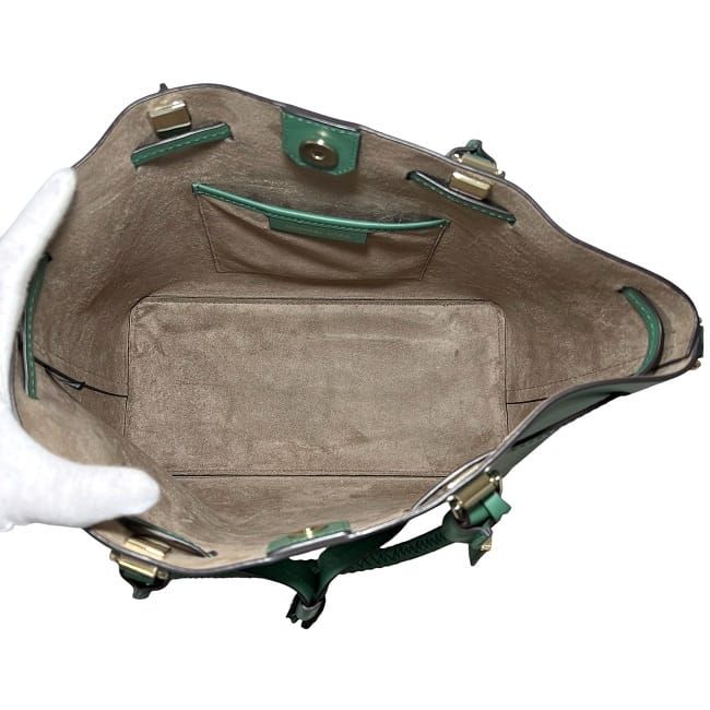 Michael Kors Blakely Green Leather 2-Way Tote Crossbody Bag