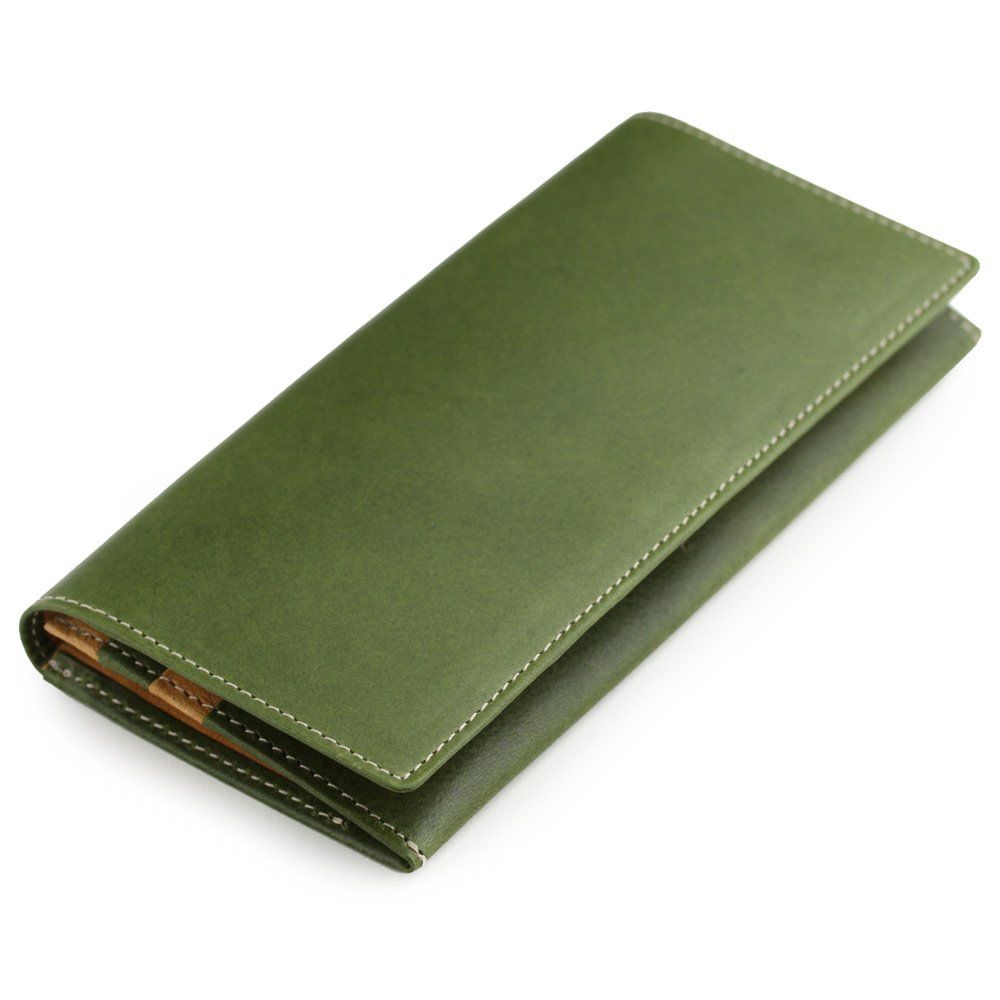 アビエス 日本製 栃木レザー 牛革 長財布 グリーン
