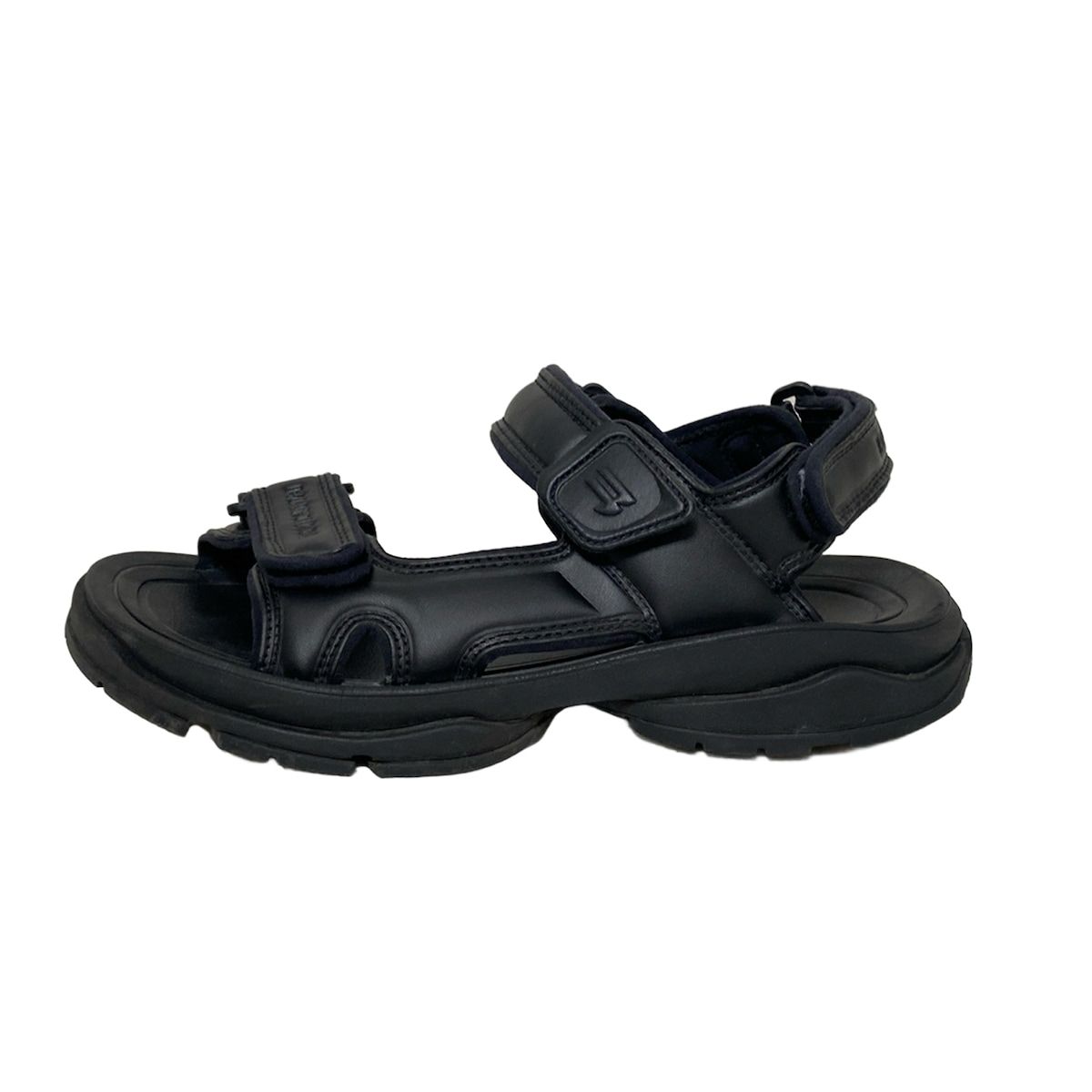 新品　バレンシアガ　サンダル　ロゴ　黒　37 24.5センチ BALENCIAGA(バレンシアガ) サンダル 24.5 レディース - 黒