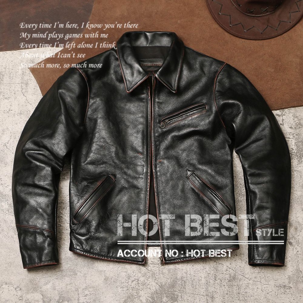 1.2mm 茶芯カウハイド 30'sスタイル シングルライダース レザー