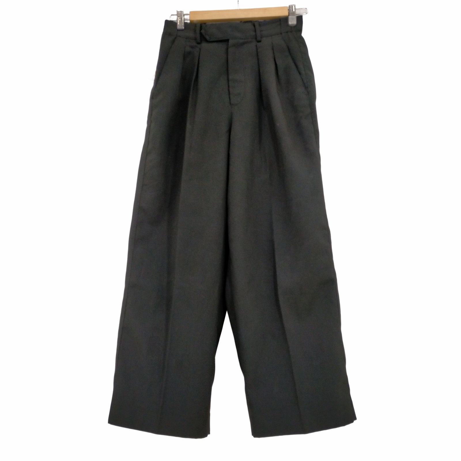 HIGH TWISTED GABA WIDE 肥り TUCK SLACKS