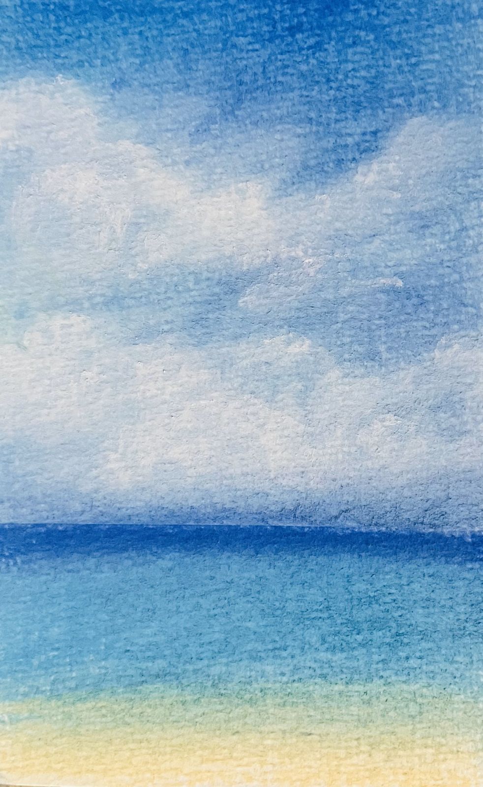 広大な海 パステル画 原画 広大な海 パステル画 原画