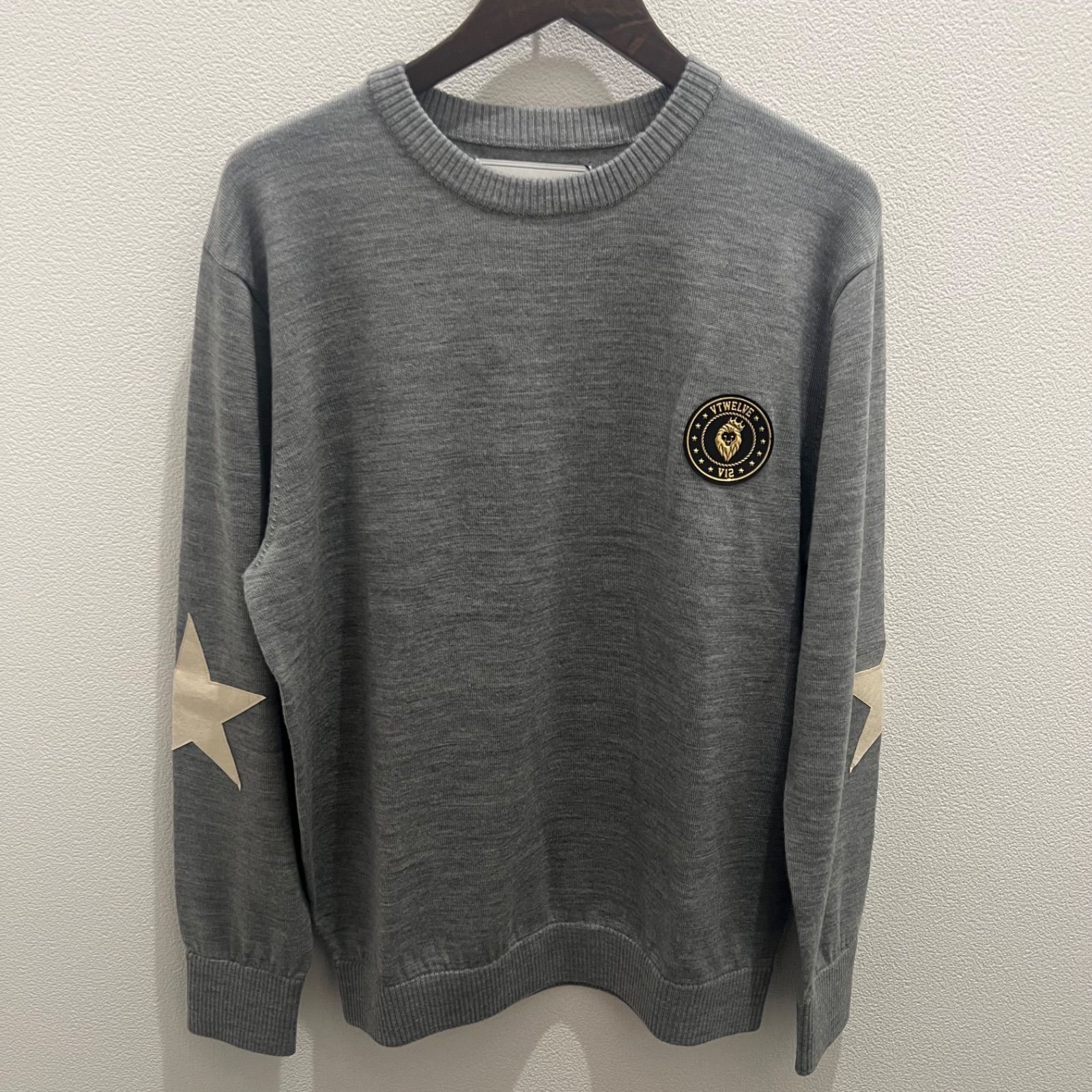 【新品】 V12 V-12 ゴルフ メンズ V122120-KN02 STAR ELBOW KNIT メンズ ニット ゴルフウェア 定価27500円  M L XL XXL 大きいサイズ