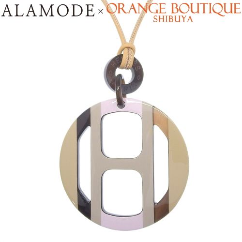 エルメス Hエキップ バッファローホーン ネックレス フォーブル パステル