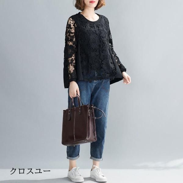 プルオーバー シャツ ブラウス ス 長袖 レディース 綿 デザインス かわいい 刺繍 レース 通勤 OL 無地 ゆったり Tシャツ プルオーバー シャツ ブラウス トップス 長袖 レディース 綿